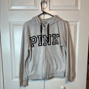 PINK Victoria's Secret Grey Zip-Up Hoodie